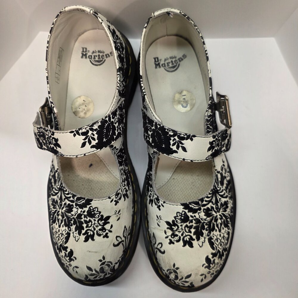 Velvet on leather, buckled, Mary Jane Doc Martens